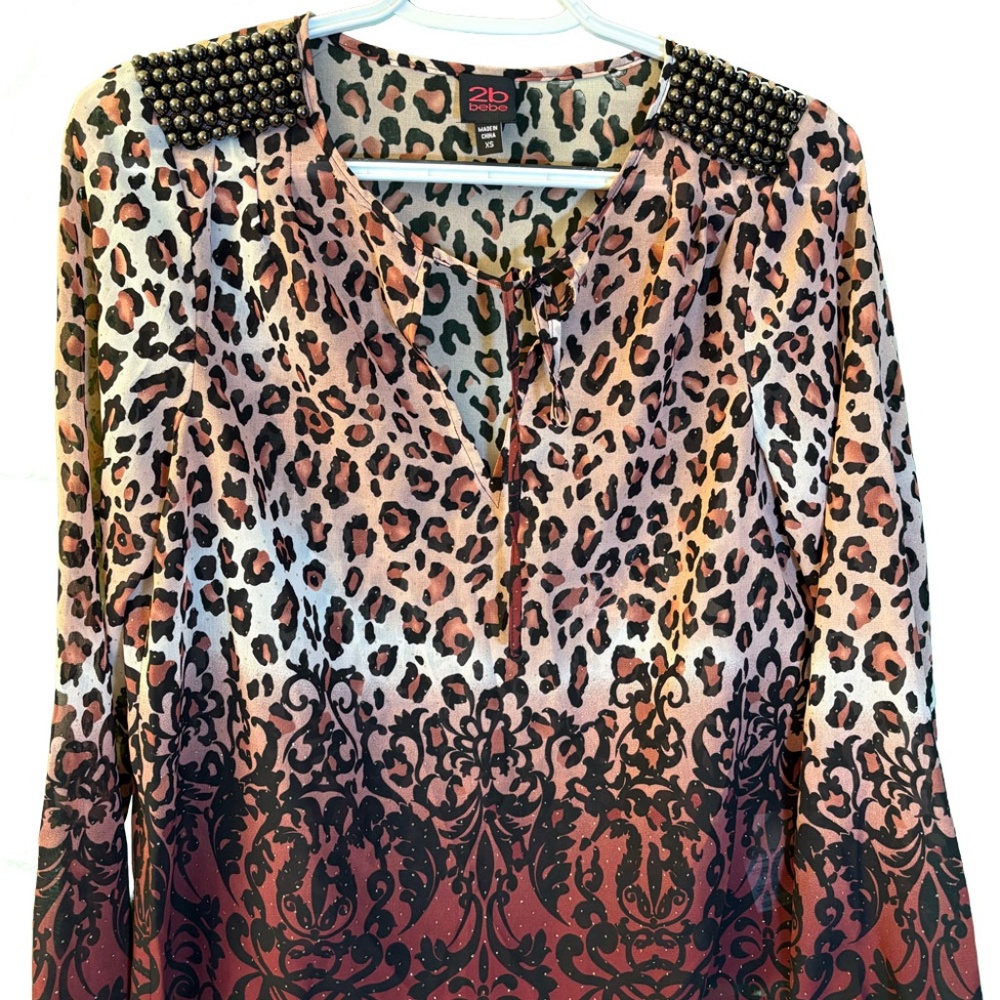 2B Bebe Animal Print Shirt XS